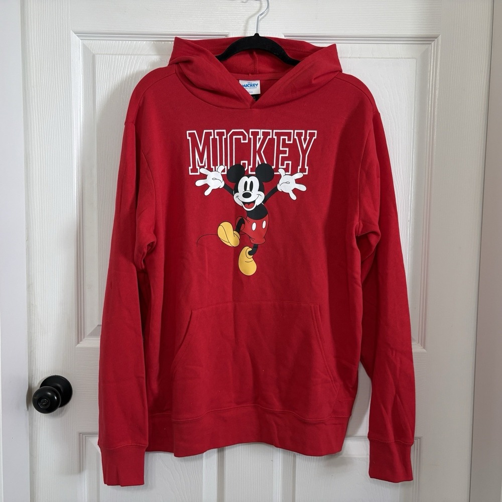 Mad Engine x Disney Mickey Mouse Red Graphic Hoodie Medium Pullover Sweatshirt